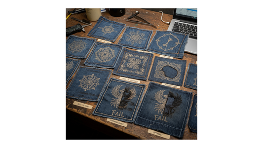 Material Monday: What 50 Denim Test Pieces Taught Me About Laser Engraving